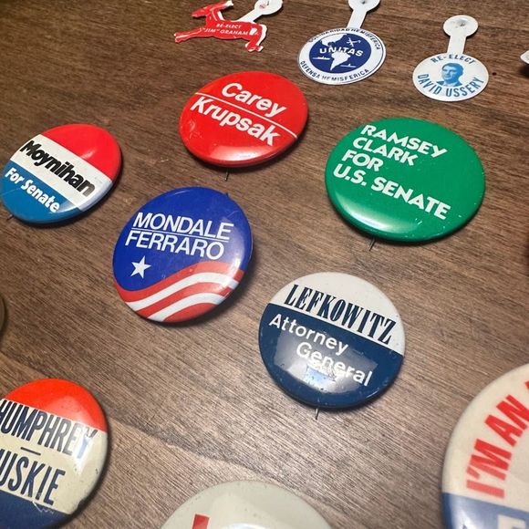 Vintage Collection 50s-80s Political Buttons Pinback Lot (set of 16) - Picture 2 of 11